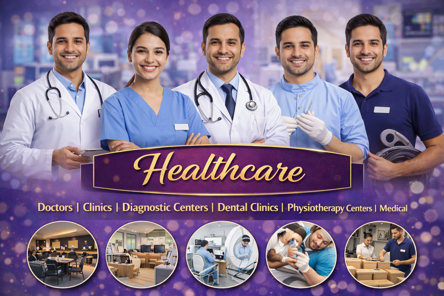 Doctors, clinics, hospitals, diagnostic centers